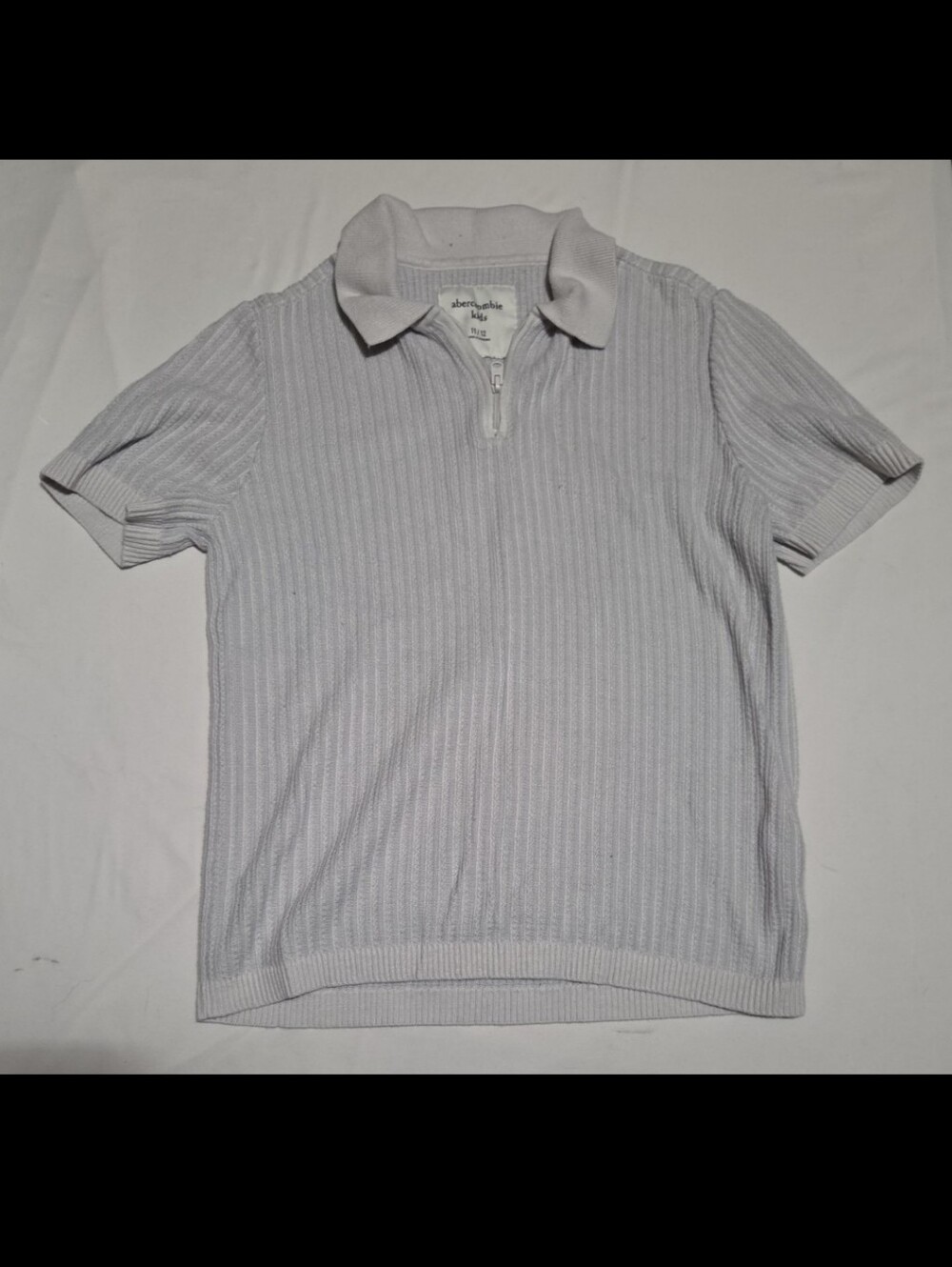 Abercrombie boys size 11/12 grey ribbed polo shirt #28